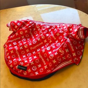 NWT “PUPREME” Doggy Bomber Jacket ❤️🤍❤️🤍